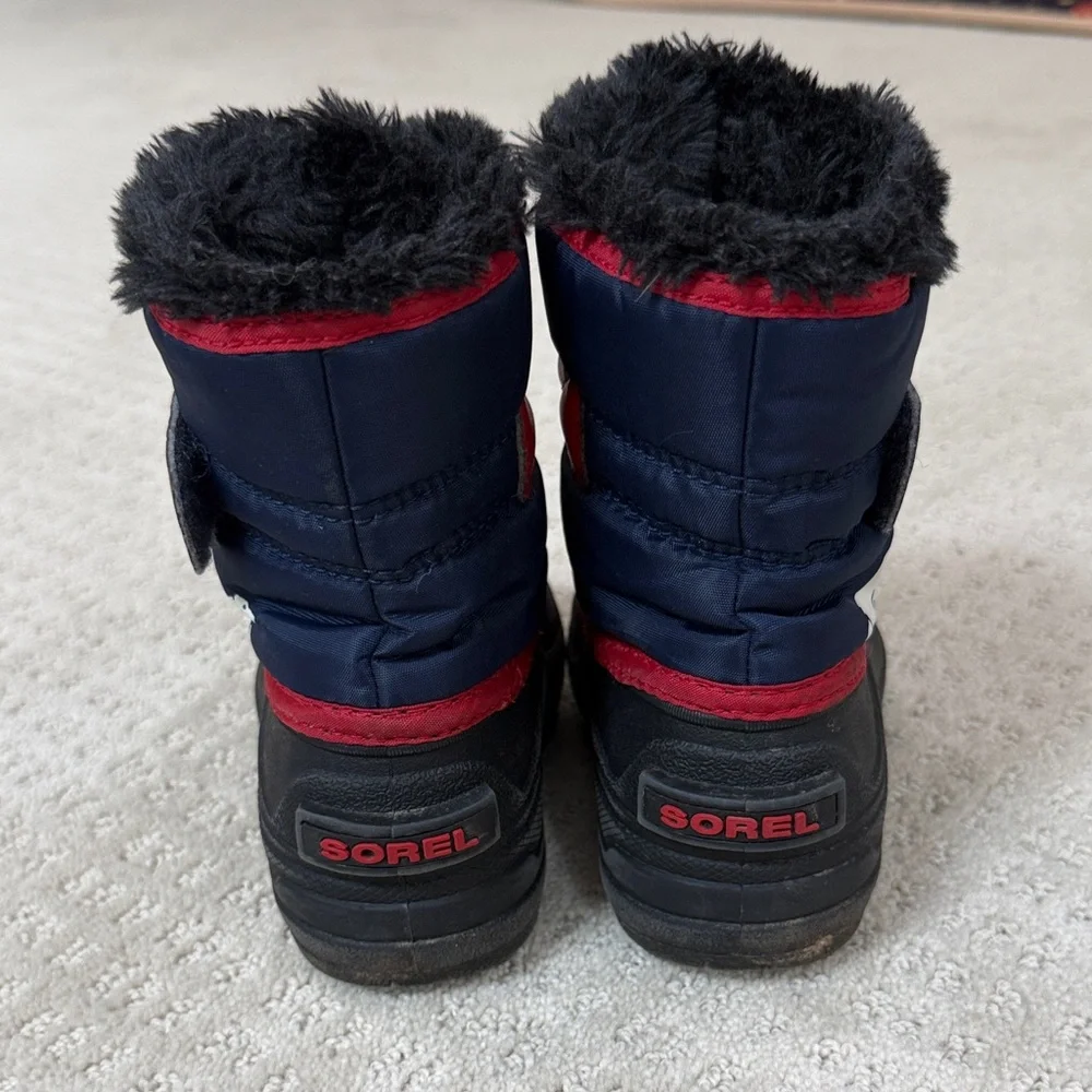 Sorel Navy and Red Kids' Insulated Winter Boots